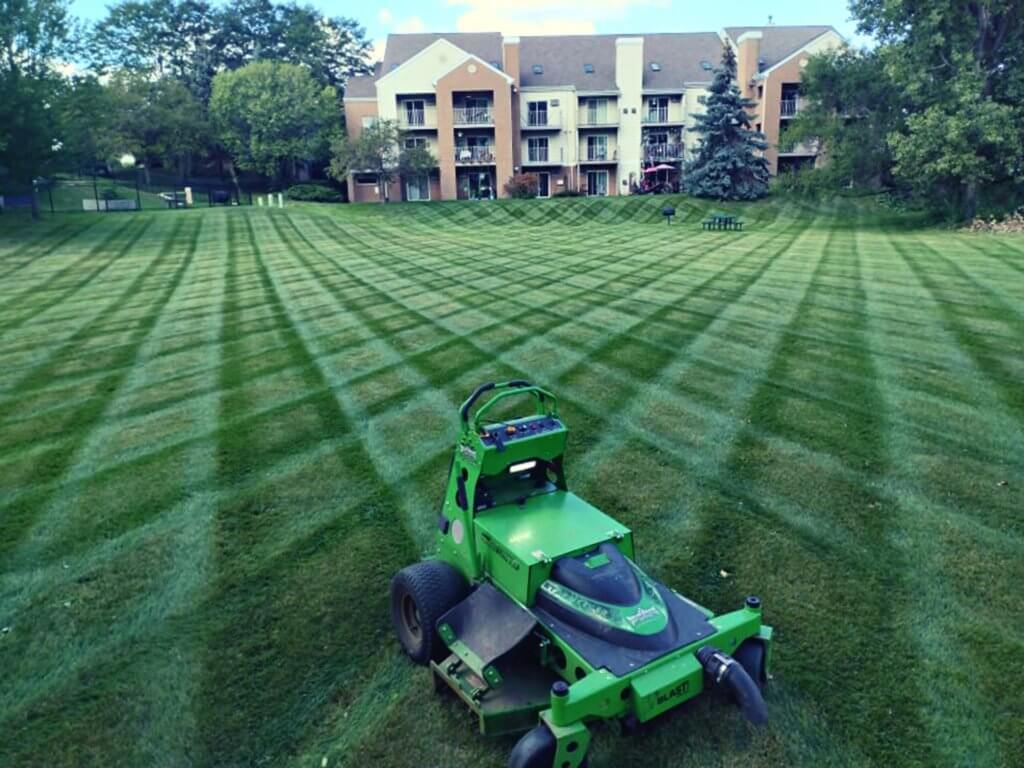 Checker pattern field by Green Mowers